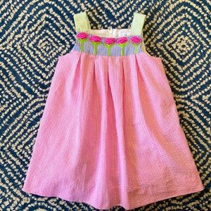 Seersucker toddler shift dress.